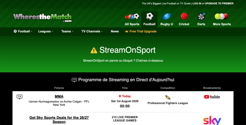 Streamonsport